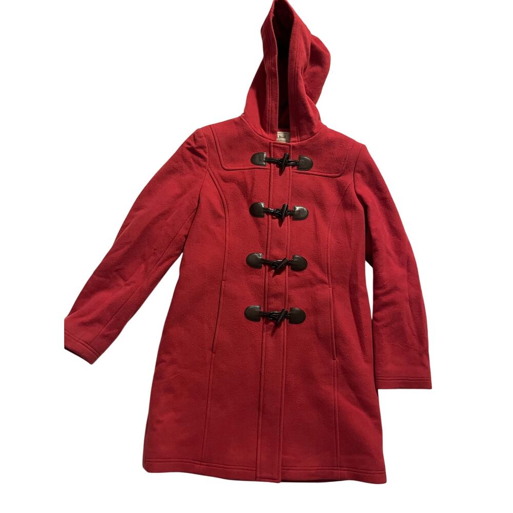 L.L. Bean Women's Classic Lambswool Duffle Coat Red Size 6 3M Thinsulate Italian